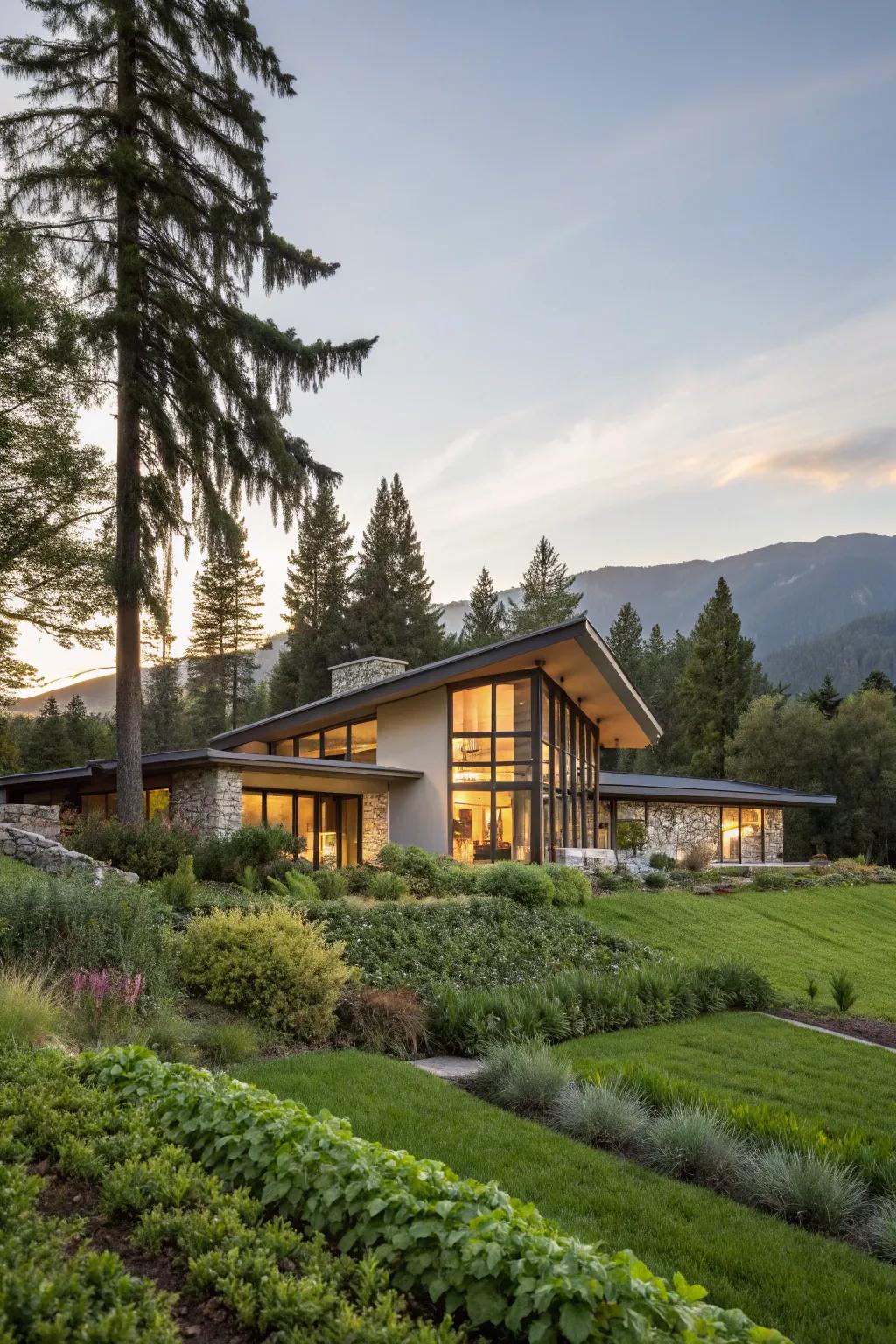 Off-kilter roofs present distinctive persona and contemporary allure.