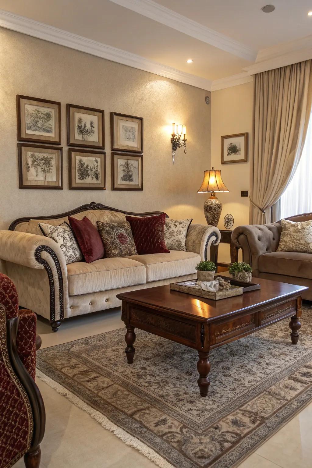 Casual elegance creates a space that is both stylish and comfortable.