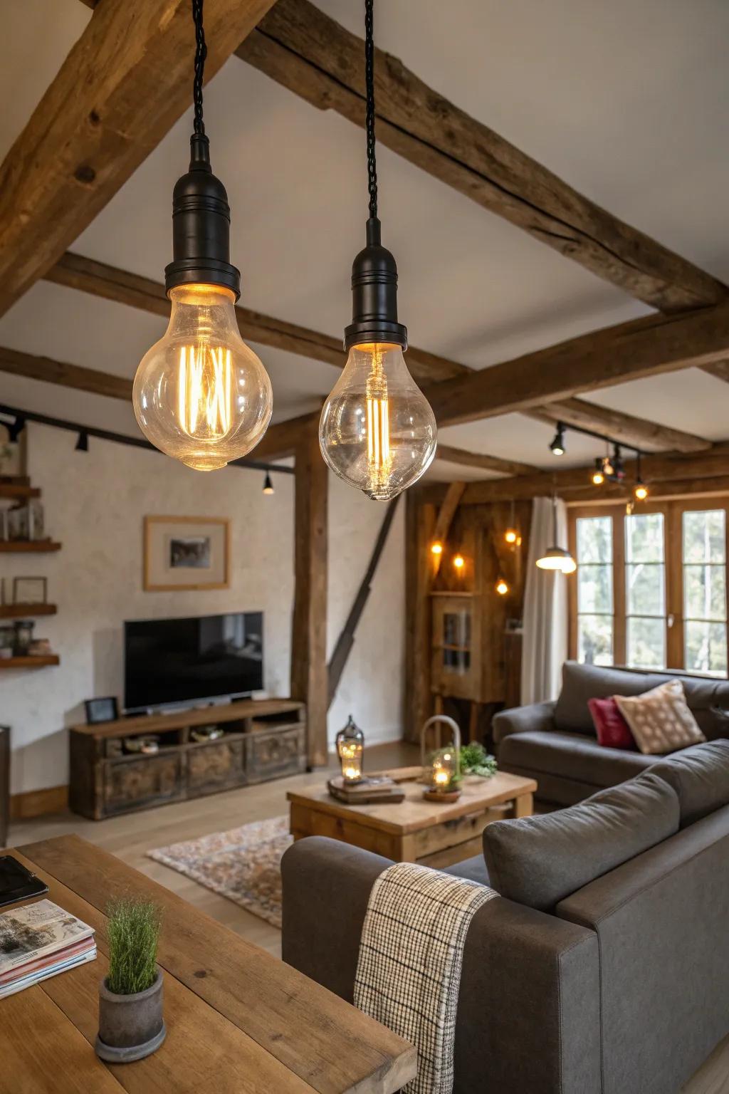 Timeless bulbs in sleek fixtures merge old-world charm with modern style.