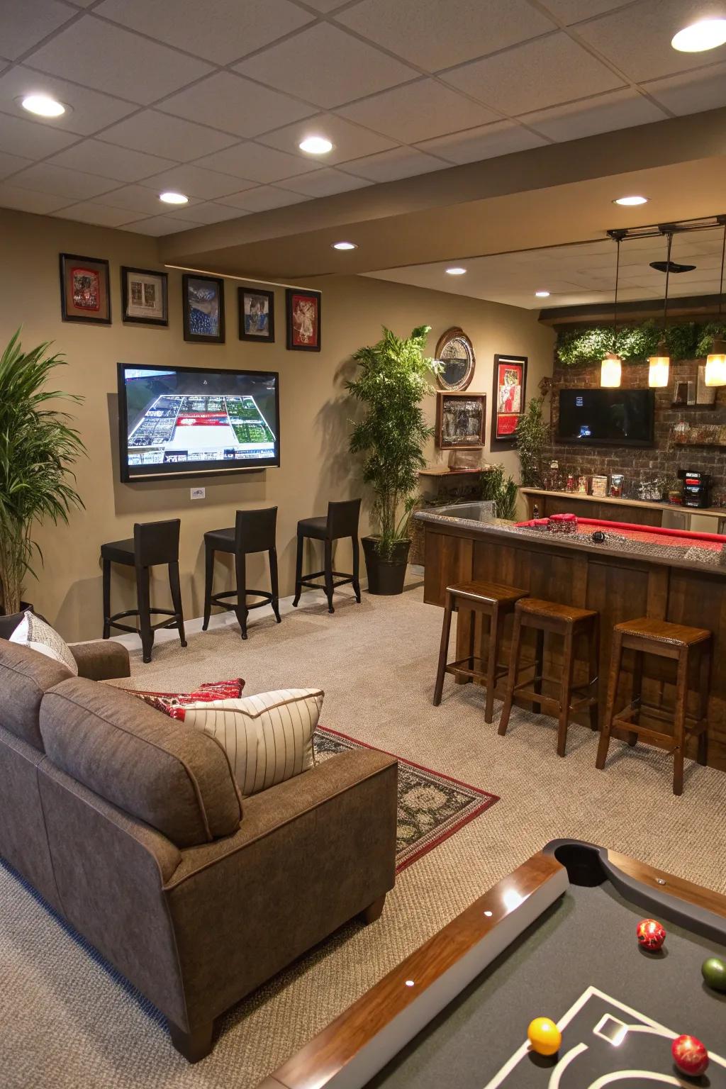 An open layout establishes a spacious and functional retreat.
