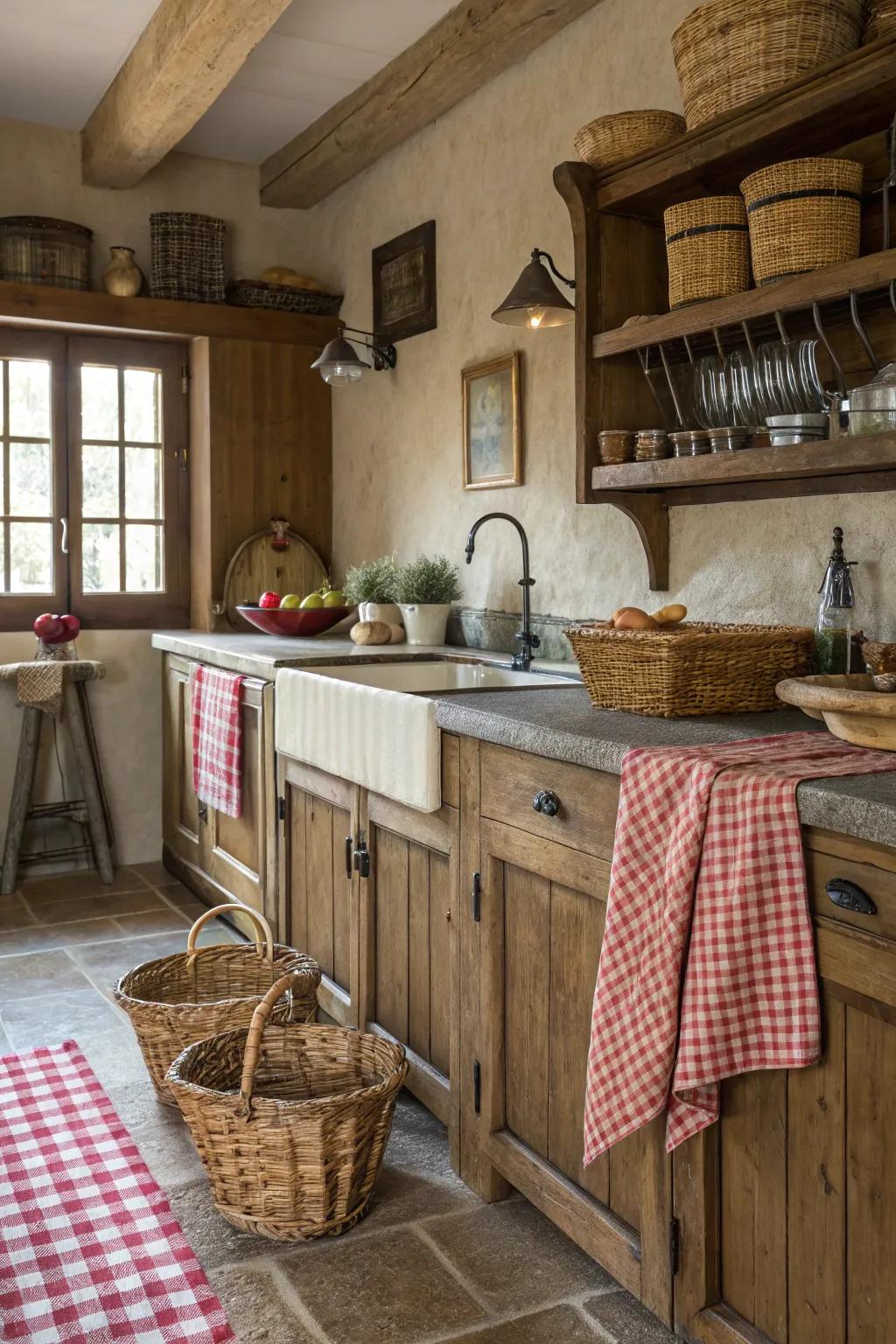 A blend of textures introduces dimension to this kitchen's design.