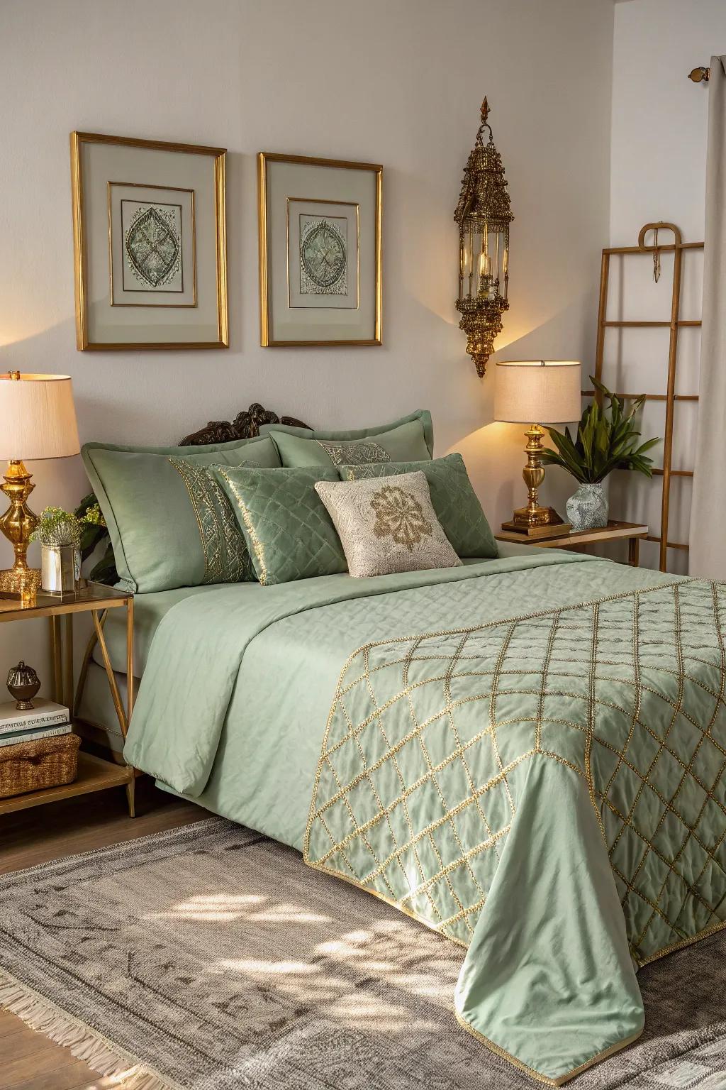 Elevate sophistication with gold details.