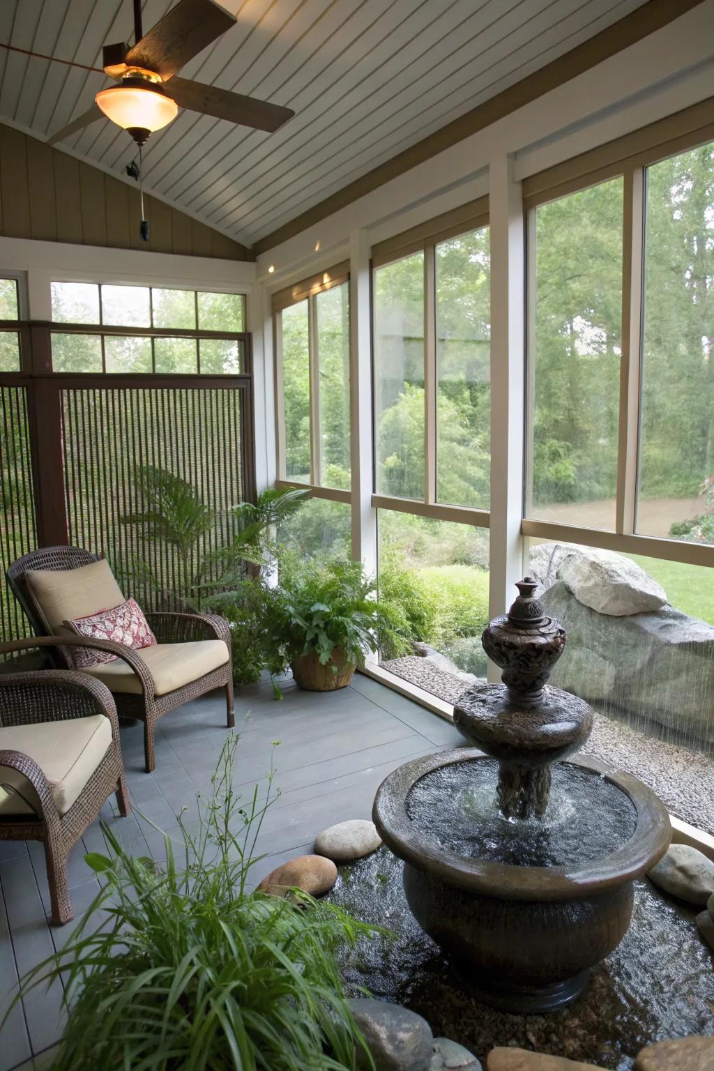 A veranda inspired by tranquility imparts peace and serenity.