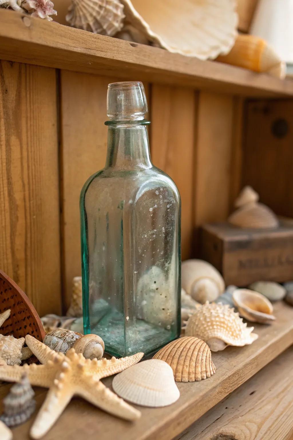Vintage and seashells merge for a presentation brimming with heritage and charm.