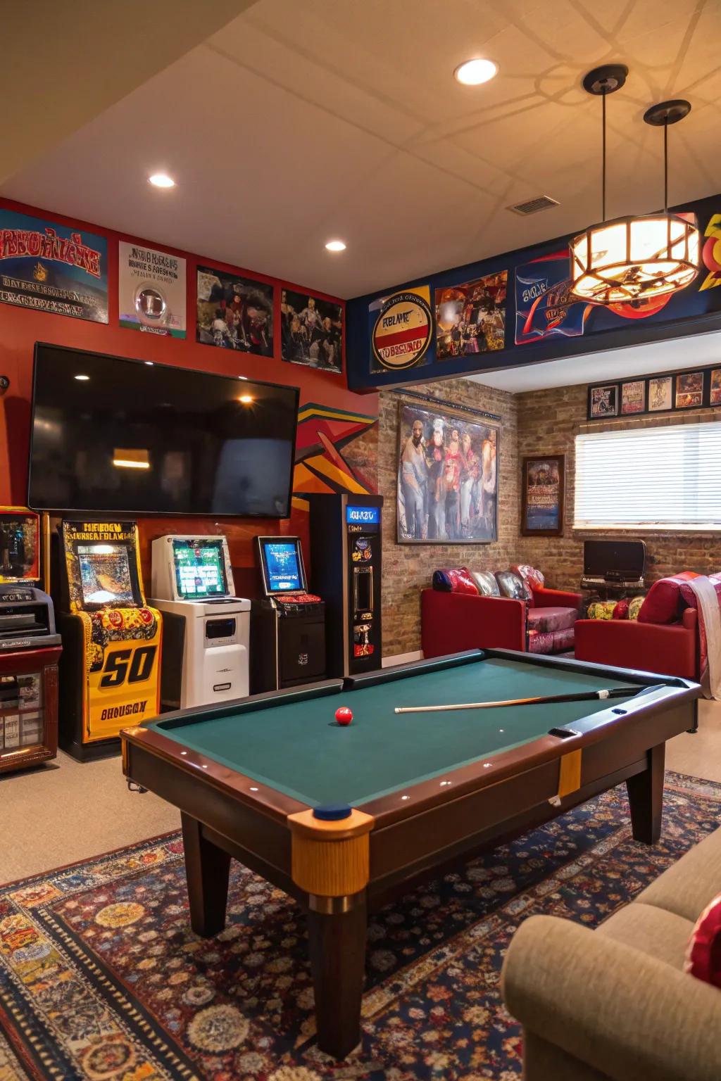 A game room provides endless fun.