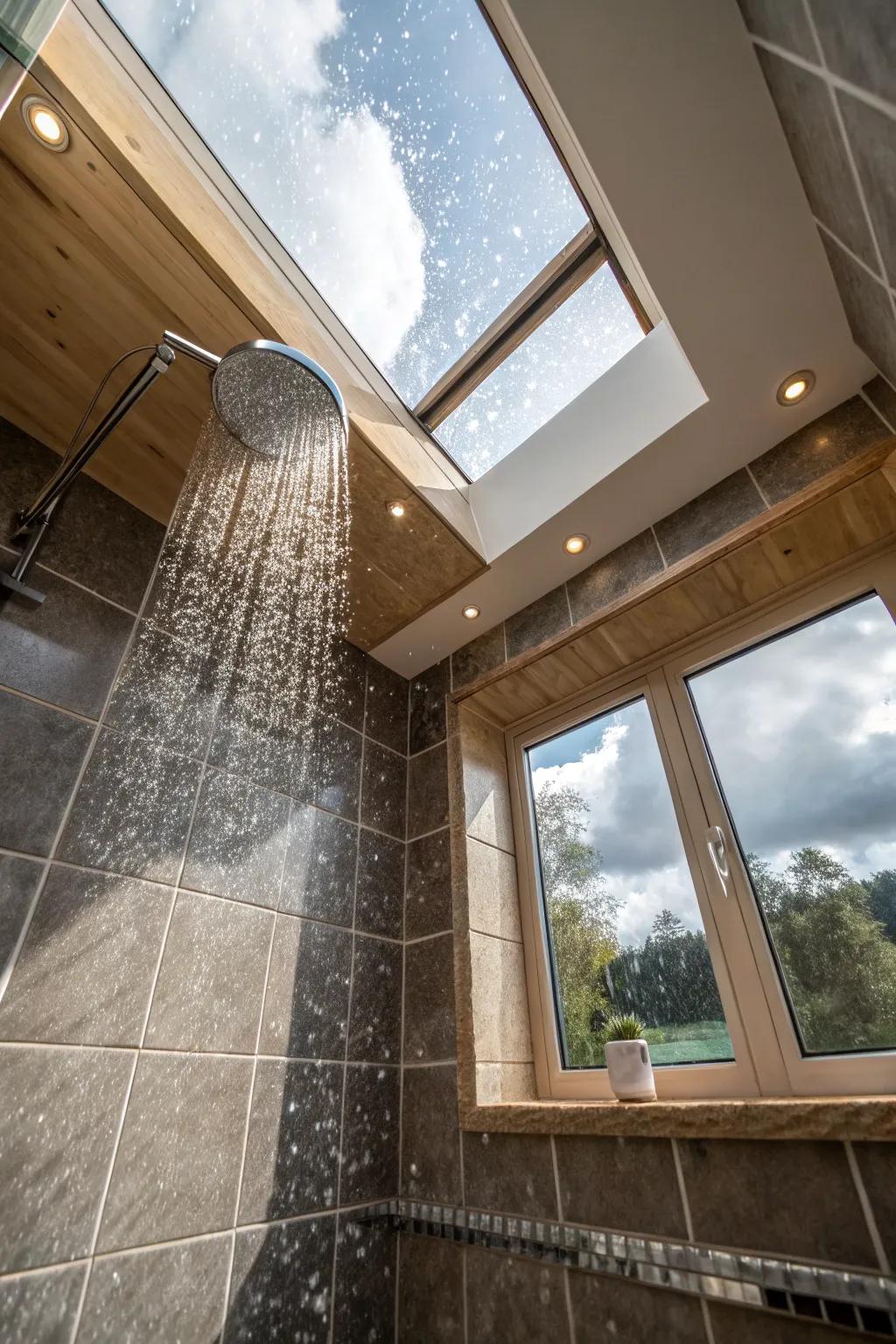 A window fills your shower using pure light.