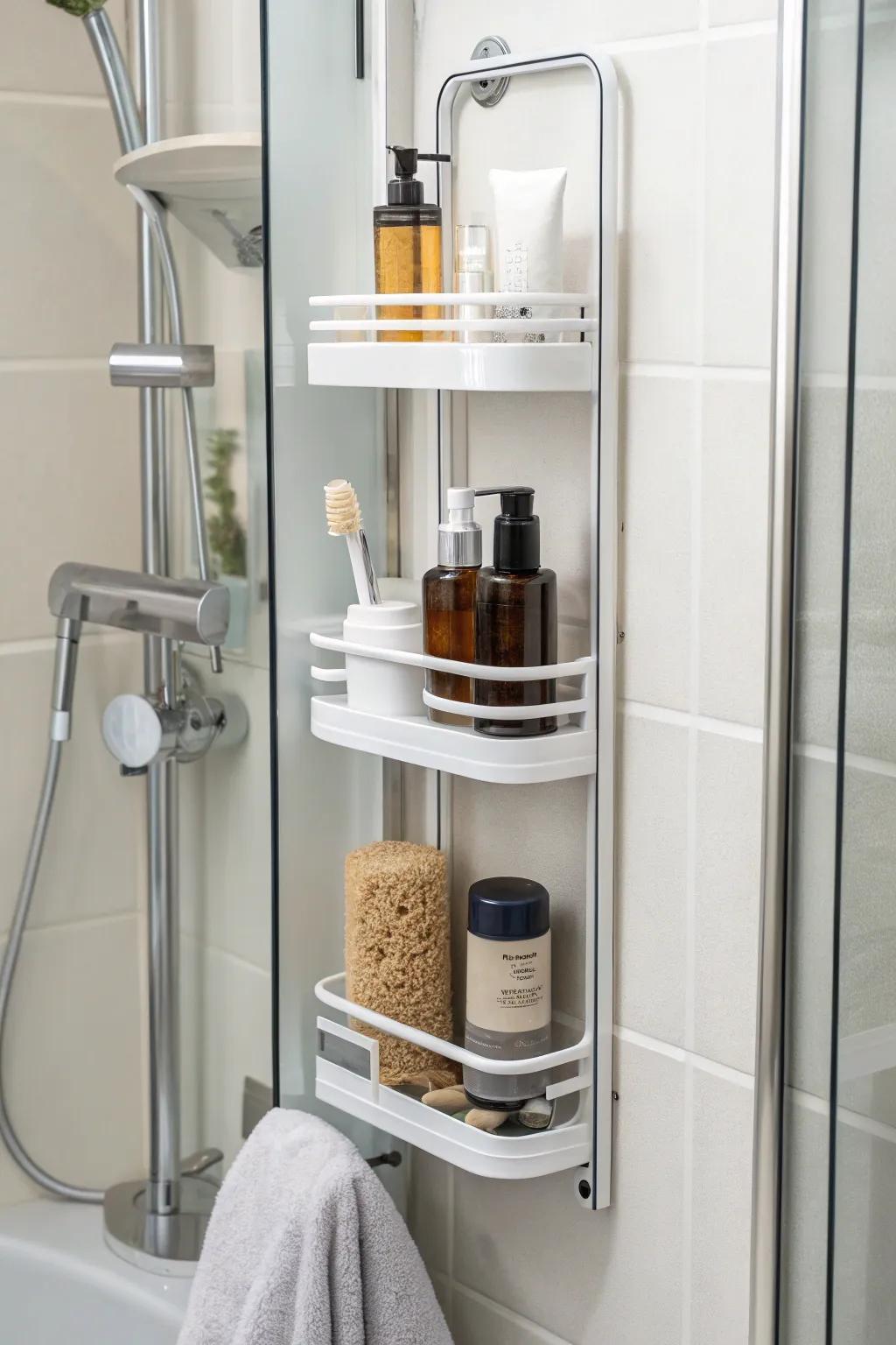 Customizable shelves provide adaptable storage that can fit any space.