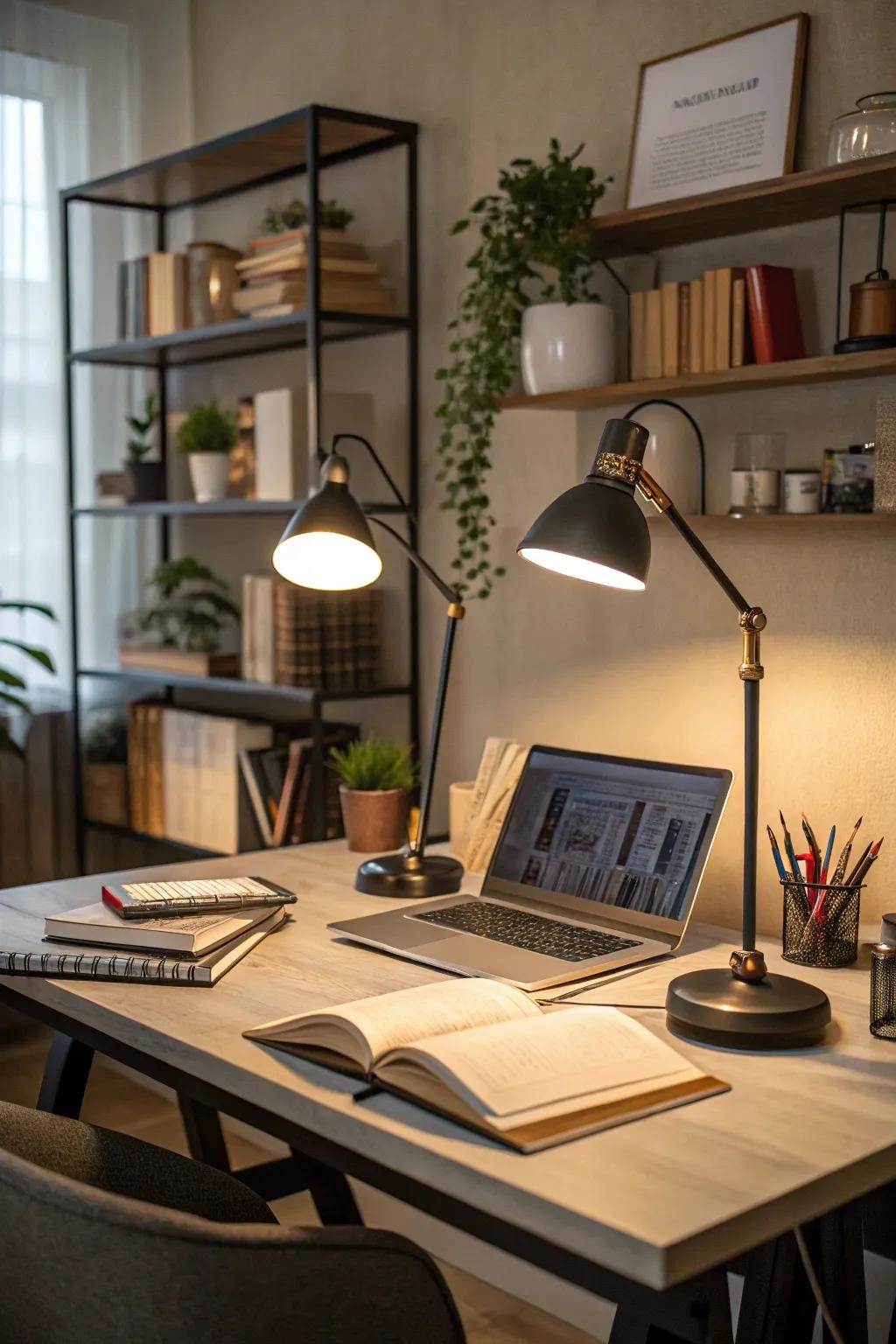 Work lights guarantee a well-lit and efficient workspace.