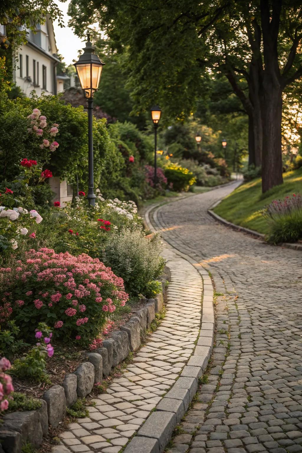 Cobblestones impart old-world charm to any sidewalk.