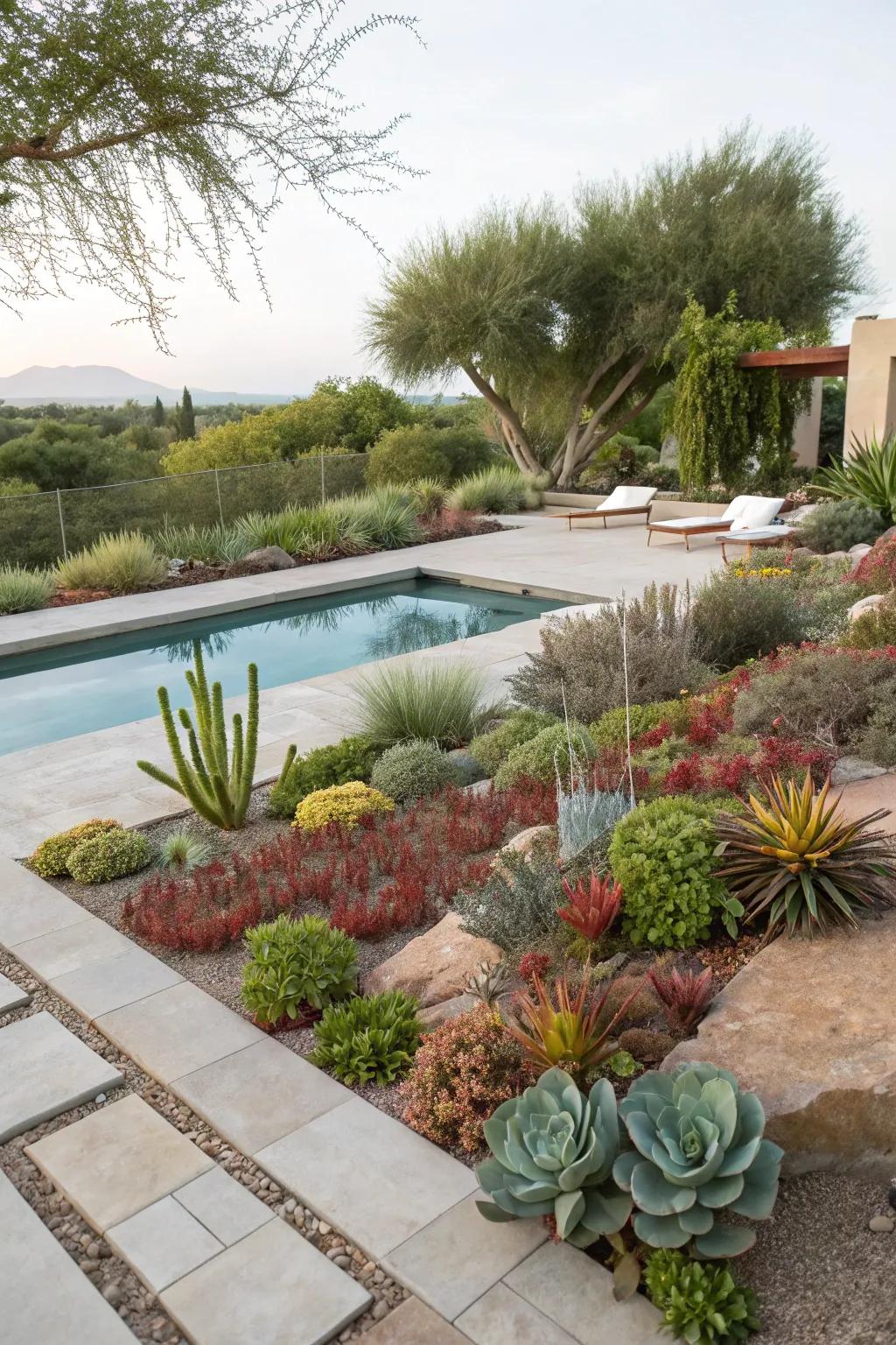 Low-upkeep succulents adding unique visual interest.