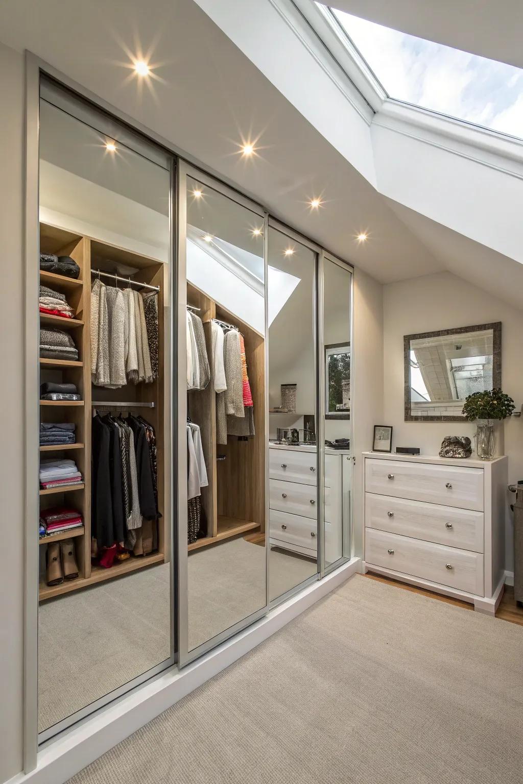 Mirrors give the illusion of a larger space.