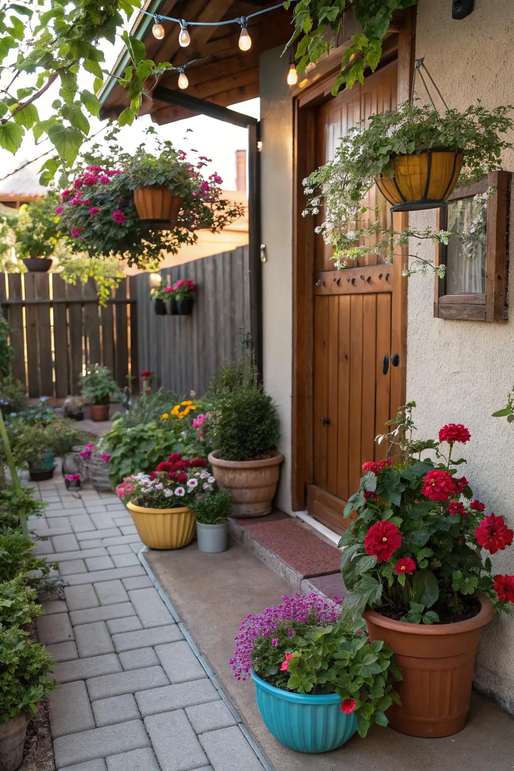 An individual plant nook adds life and diversity to the patio.