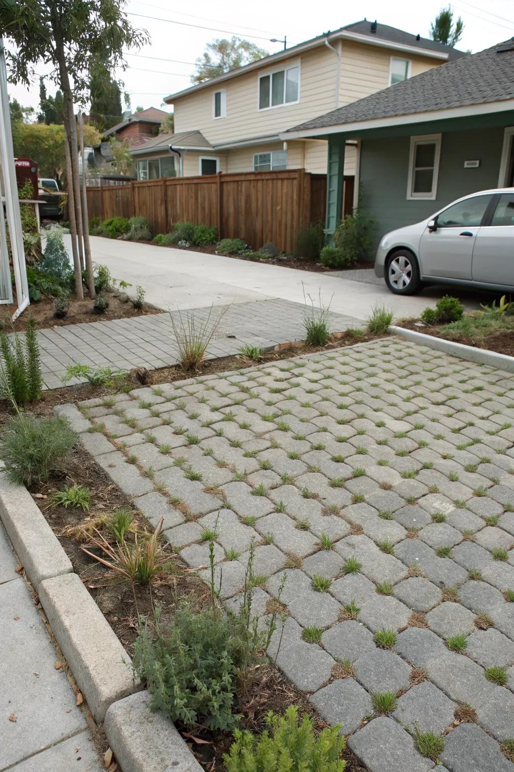 Porous tiles offer sustainable and fashionable parking solutions.