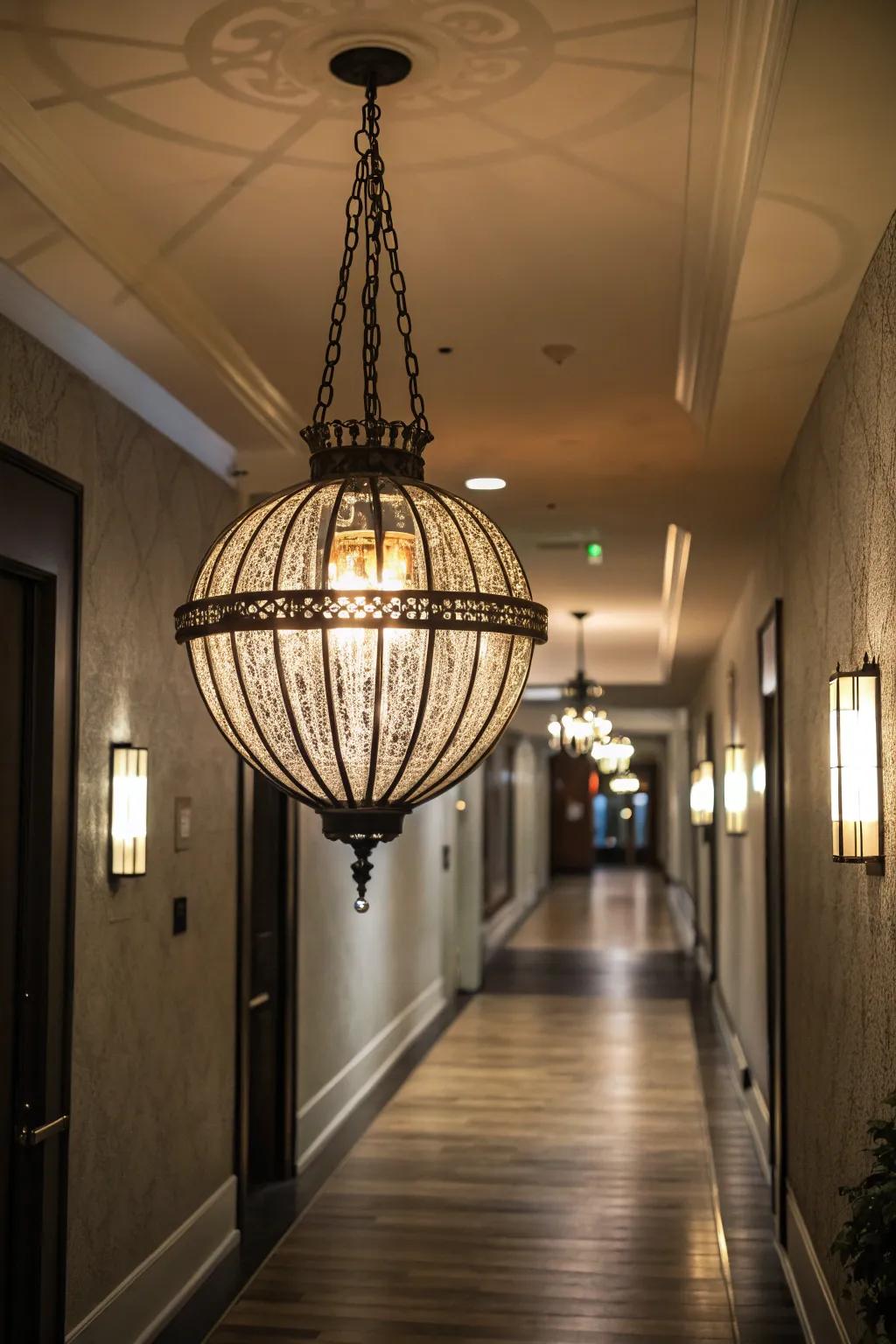 A statement light fixture can transform your hallway into a visually striking space.