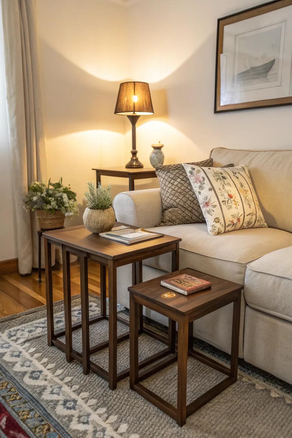 Nesting tables provide flexible surface options.