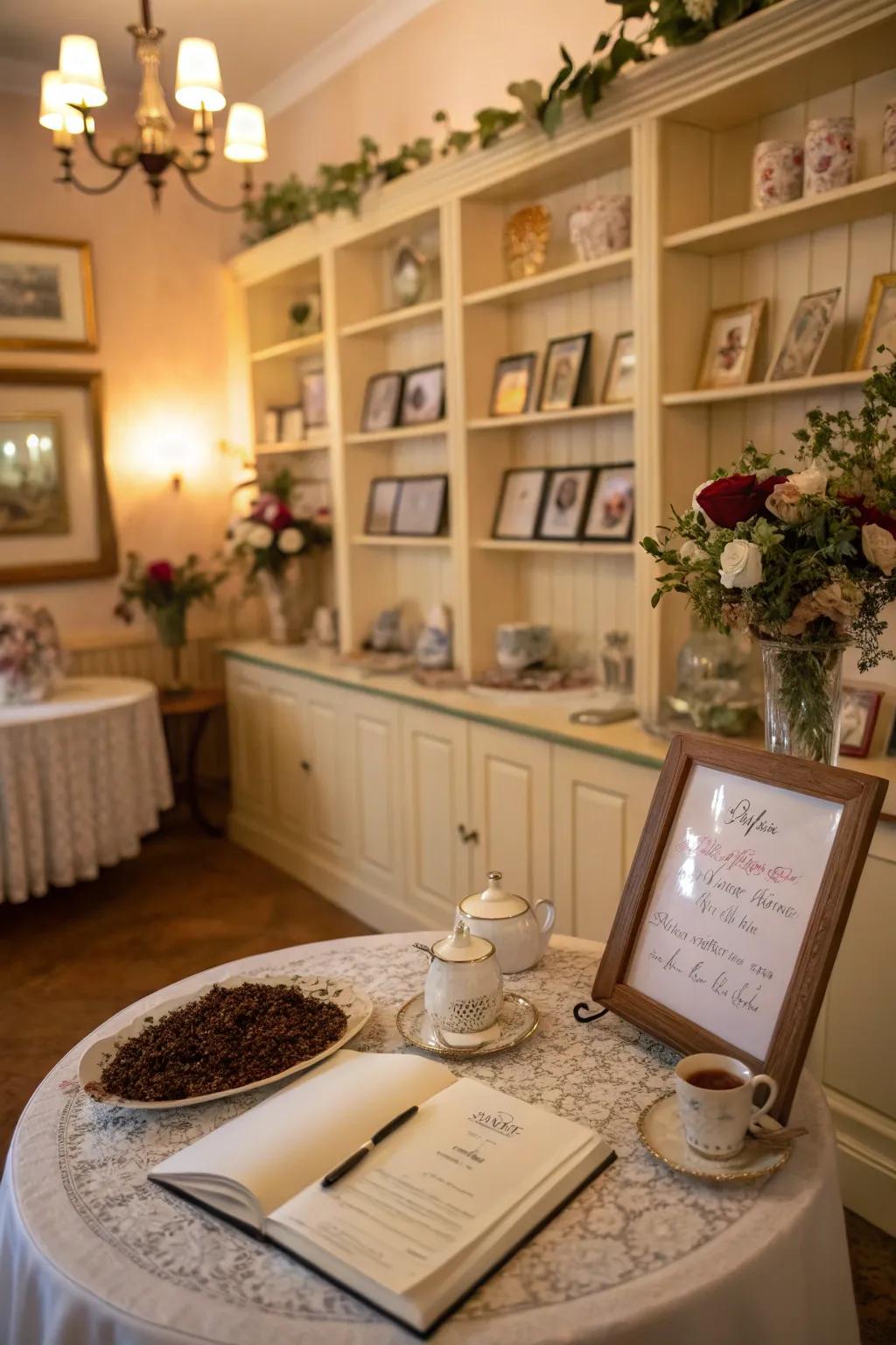 Personal details make your tea room welcoming and special.