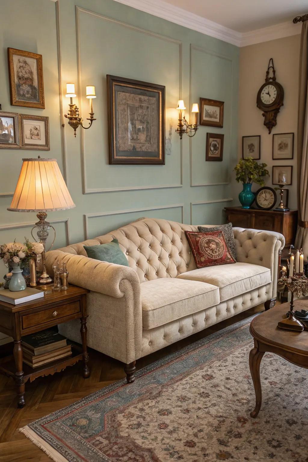 Quilted sofas bring timeless elegance and vintage charm.