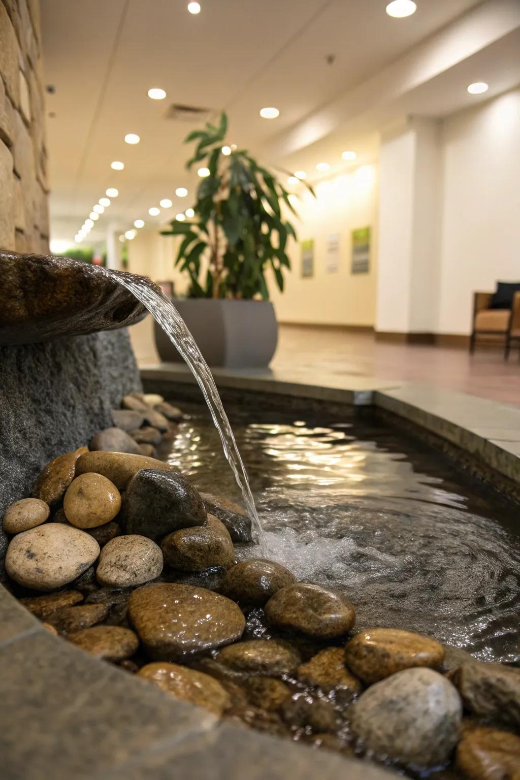 Enhance relaxation with the soothing sounds of a water feature.