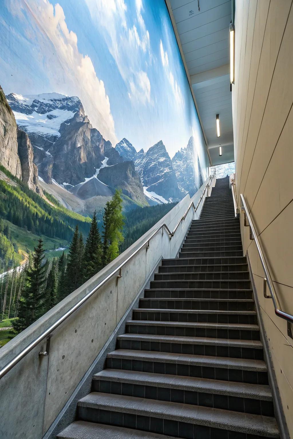 Accept the beauty of peaks with this wall covering.