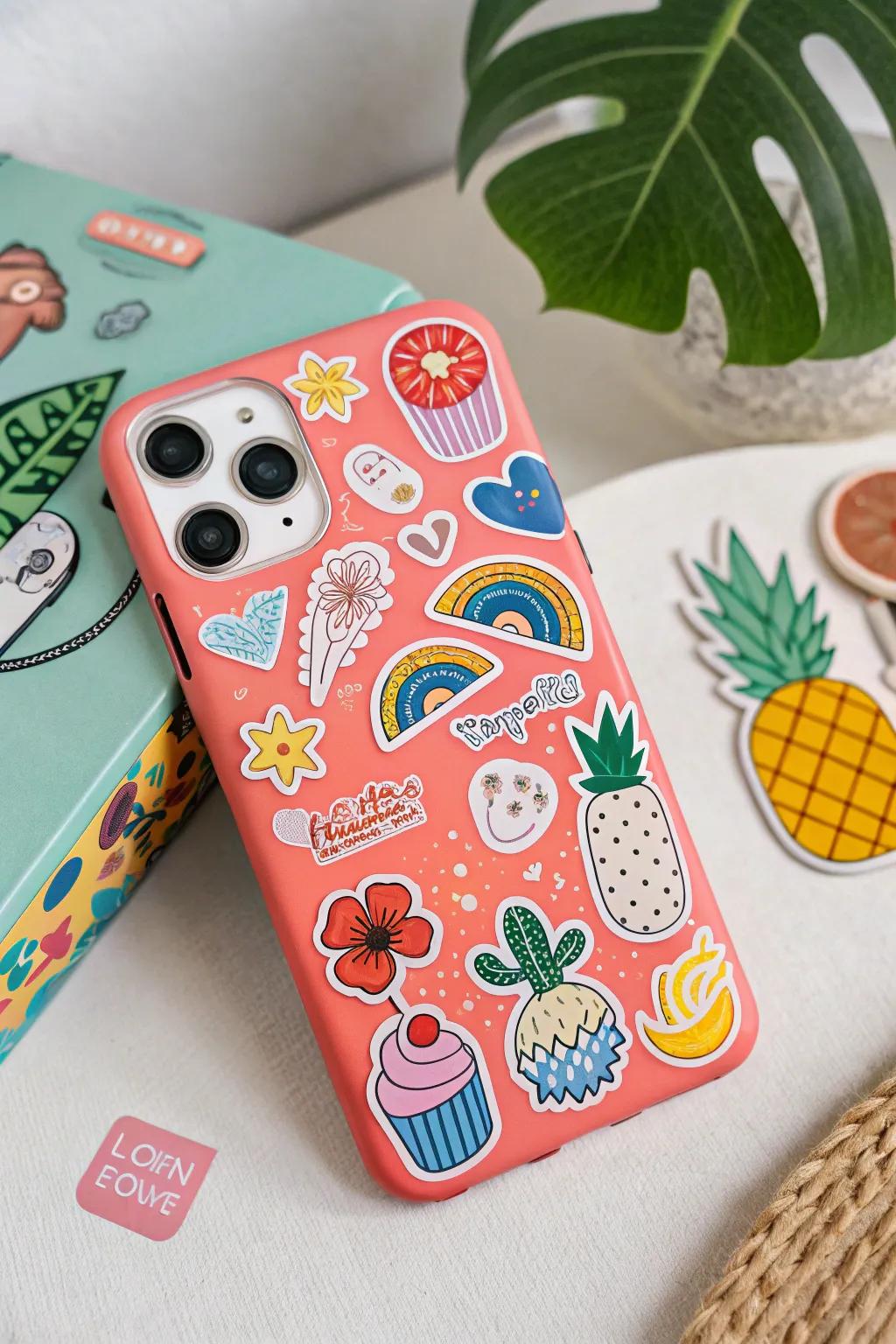 Customize your phone case with creative decal designs.