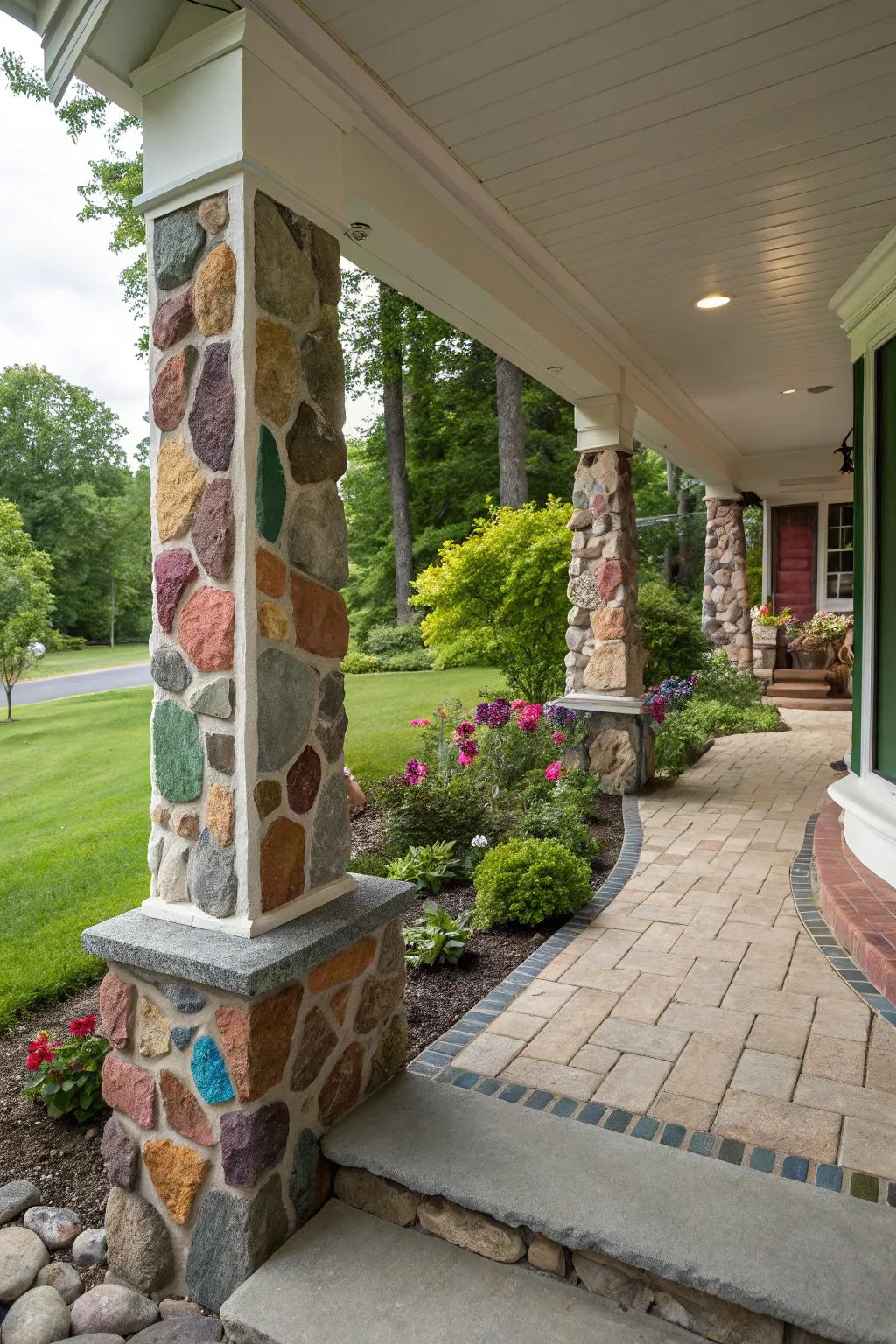 Vibrant stone highlights introduce a surprising twist.