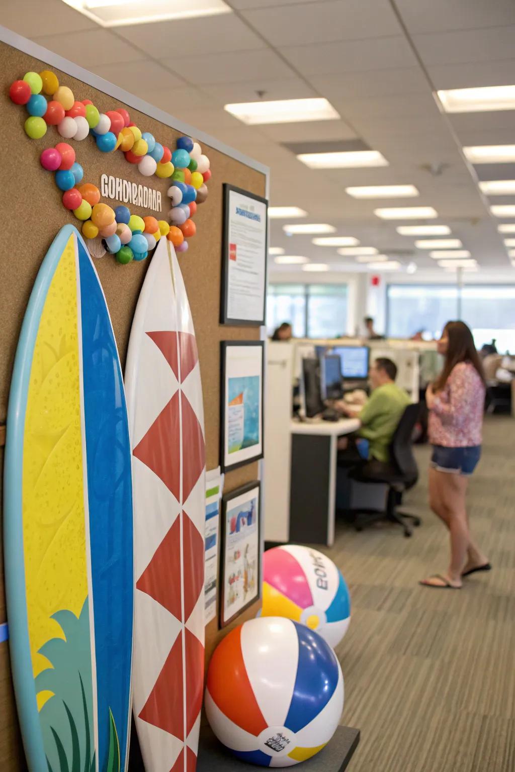Capture the thrill of summer games through a dynamic board theme.