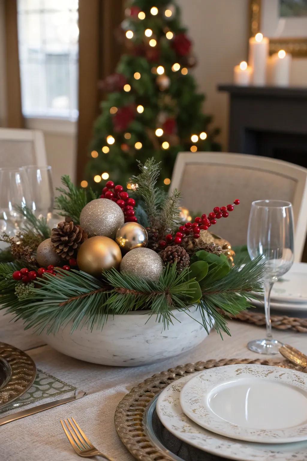 A celebratory centerpiece embodying the holiday season.
