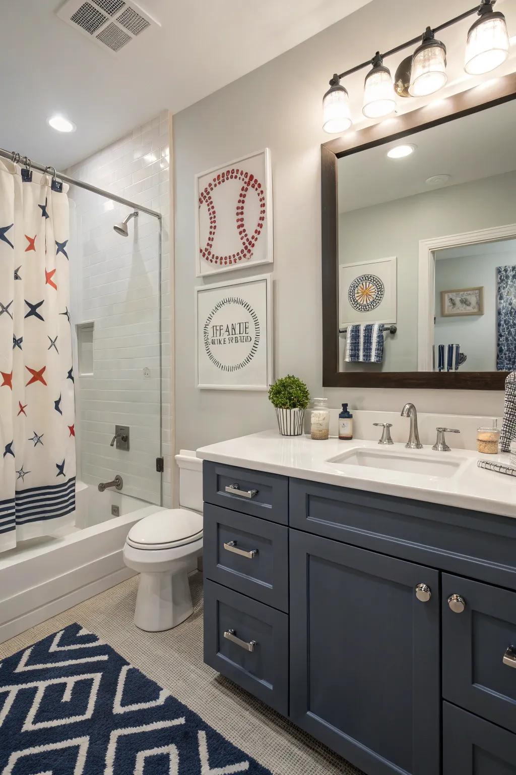 A balanced look ensures the bathroom grows with your teen.