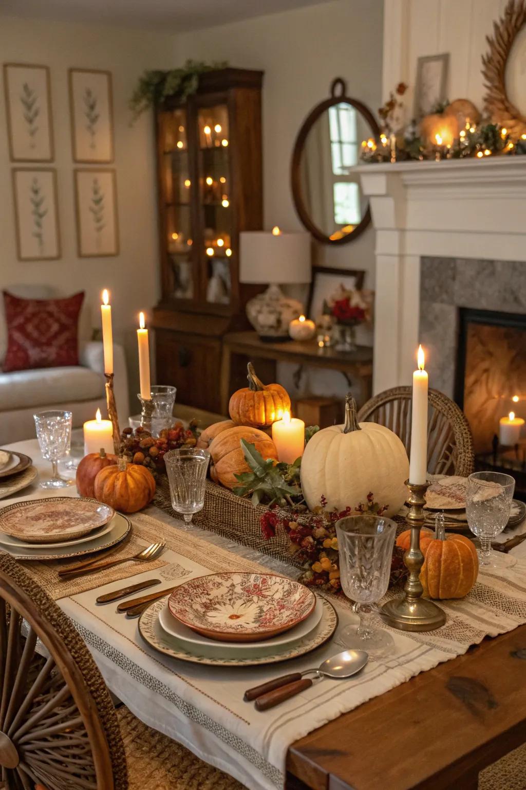 A charming classic affair setting for Thanksgiving.