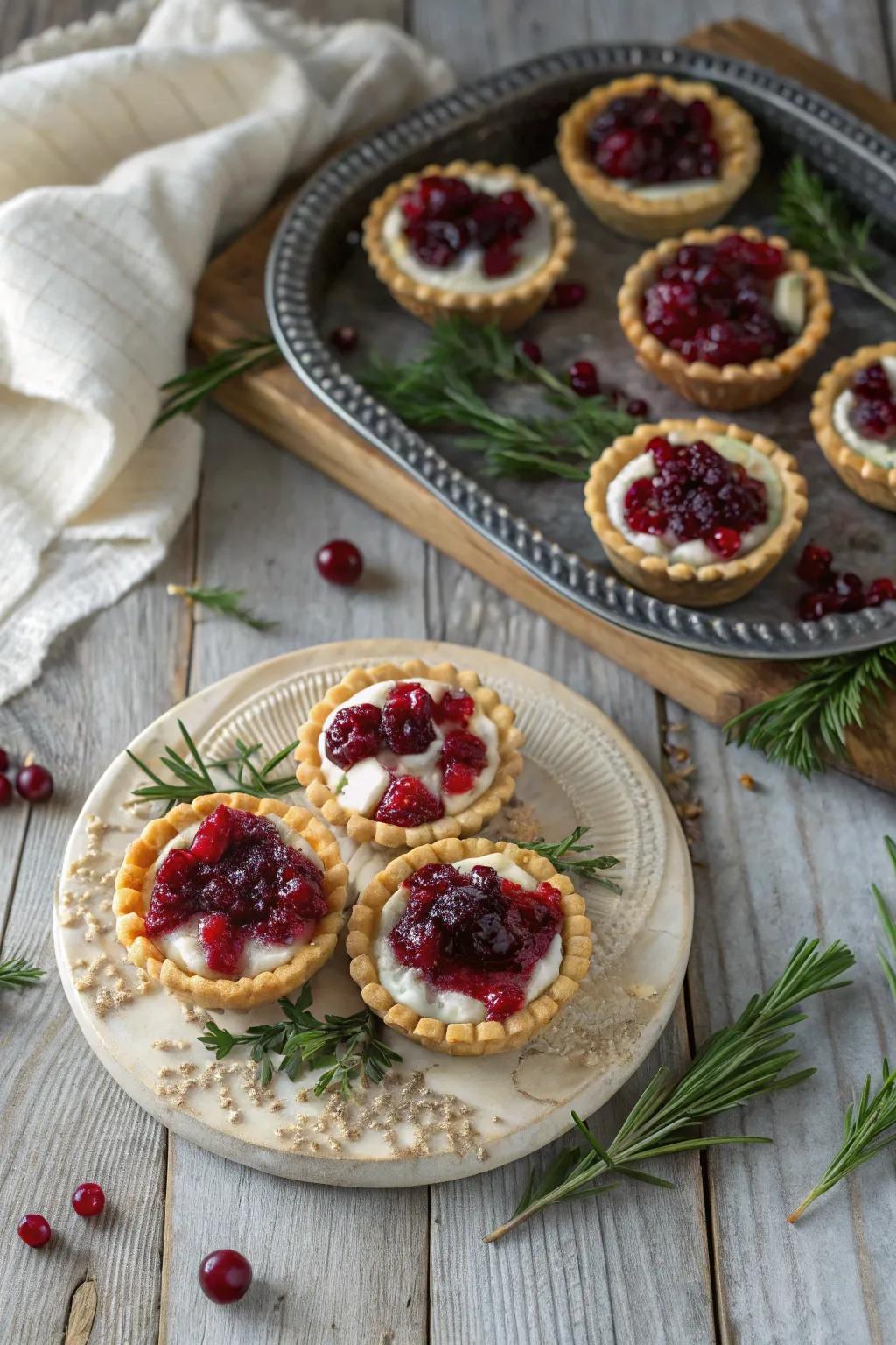 Sweet and tangy cheese tarts.