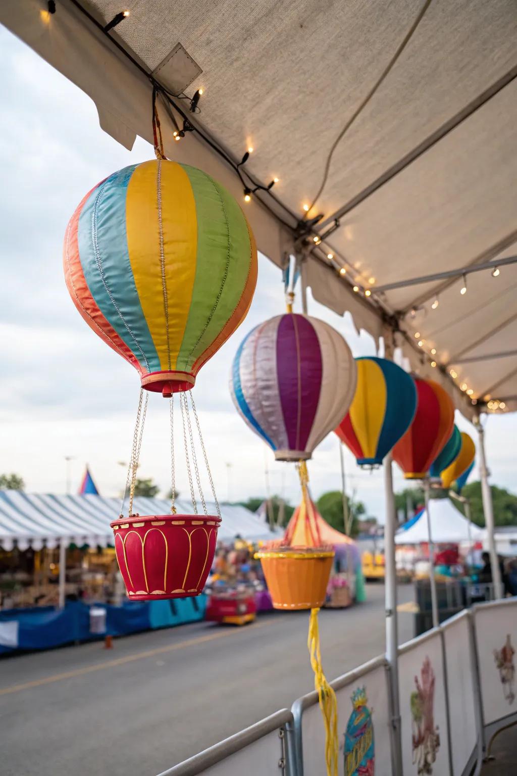 Small balloons add whimsy and adventure.