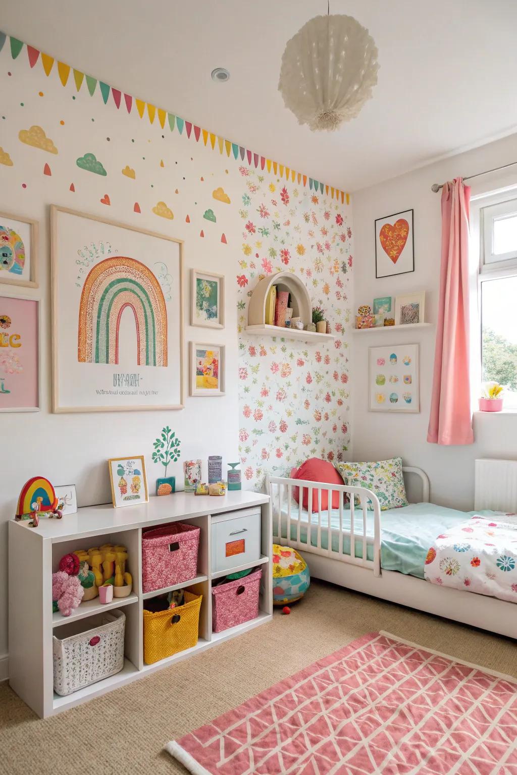 Playful wall decor sparks imagination and joy.