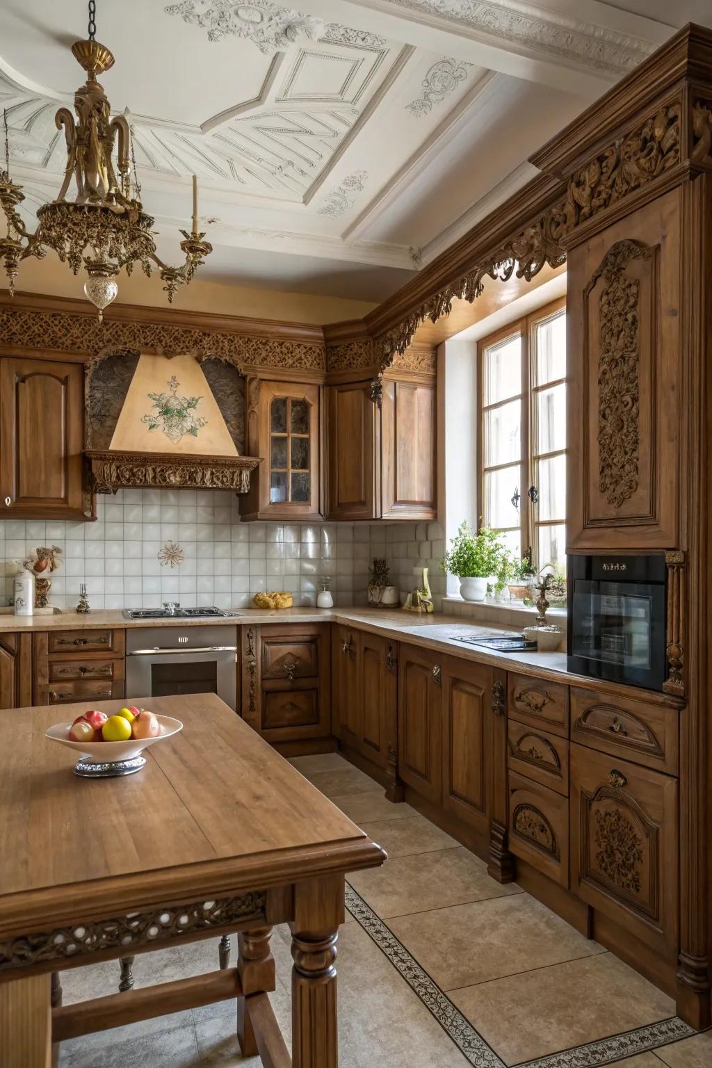 Ornamental touches enhance the traditional charm.