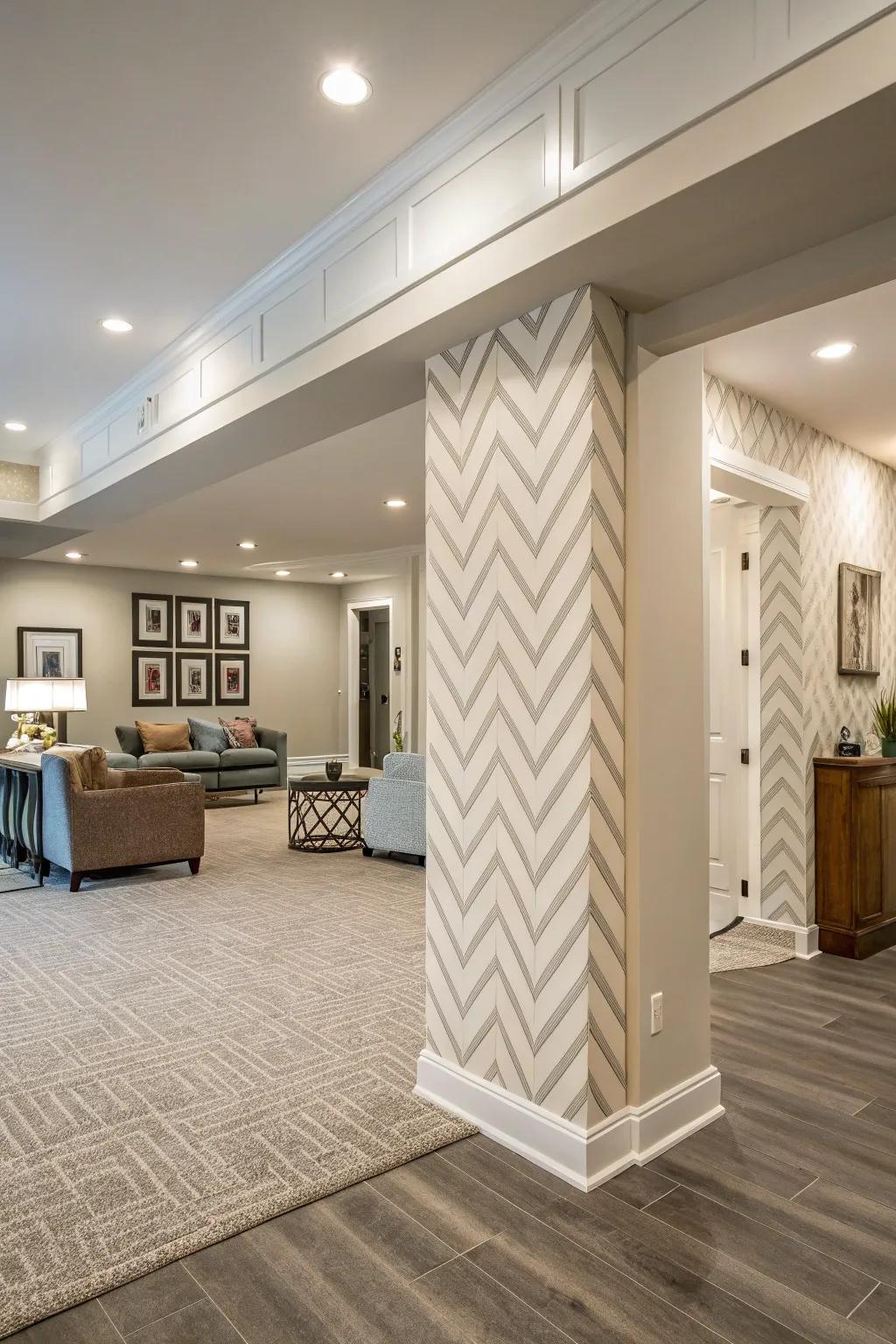 Geometric designs draw the eye and create flow.