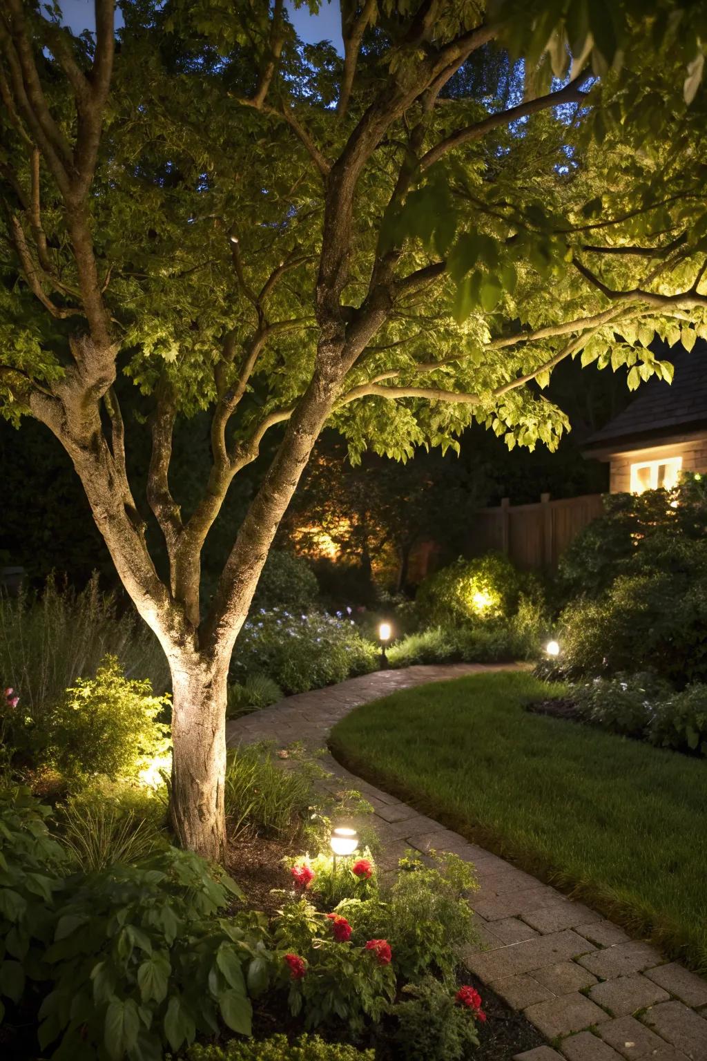 Concealed units produce seamless garden lighting.