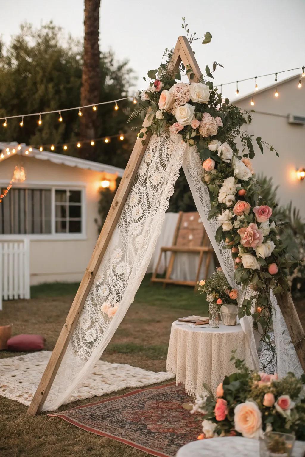 A vintage triangular archway that evokes a sense of nostalgia and refinement.