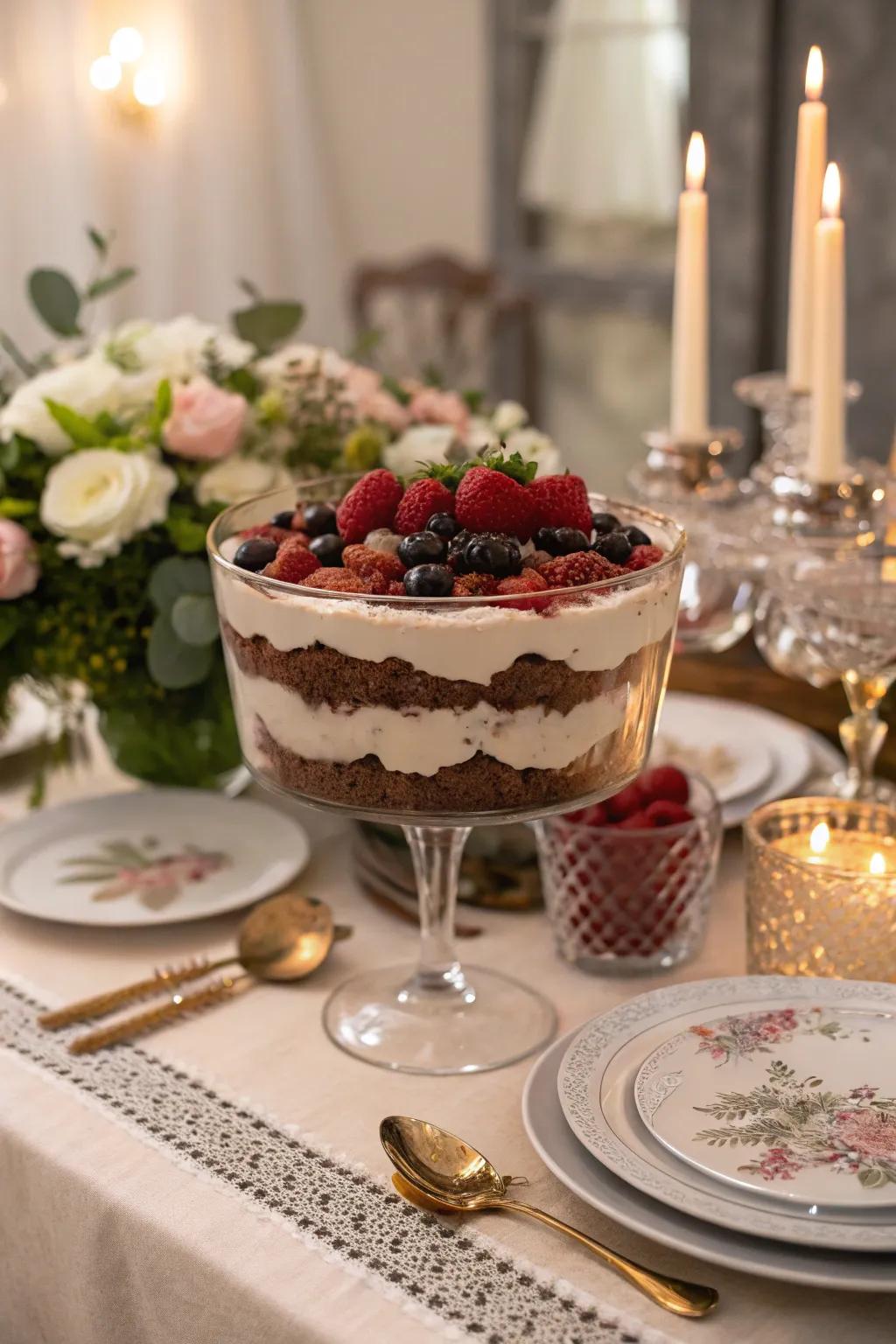 A trifle bowl turning dessert into a visual treat.