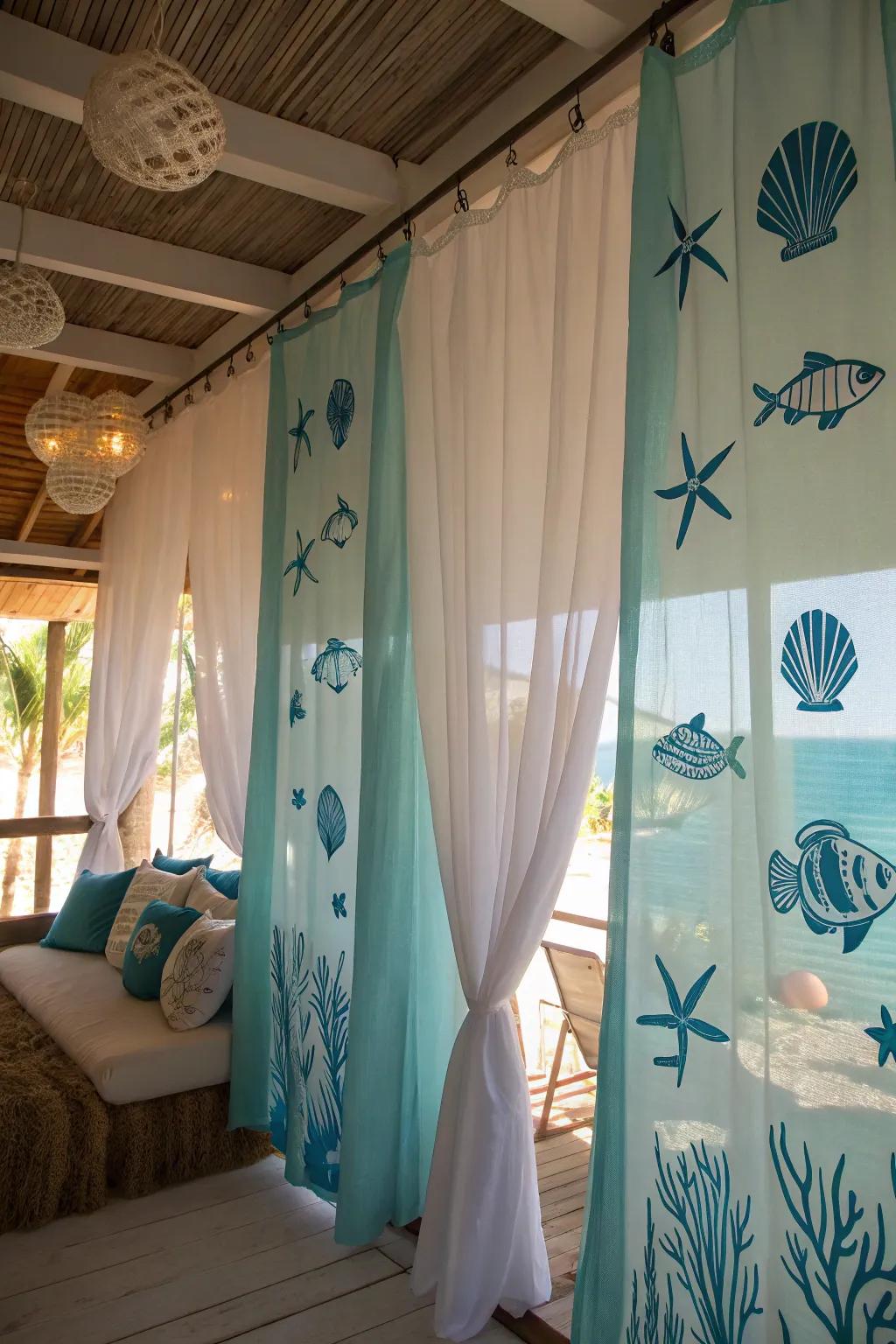 Airy elements evoke a beachside ambiance at home.