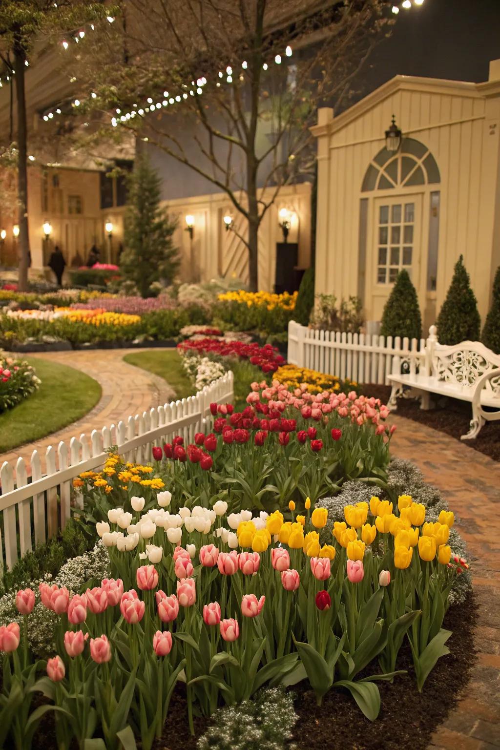 A themed blossom garden showcasing creativity and personal touch through color and design.