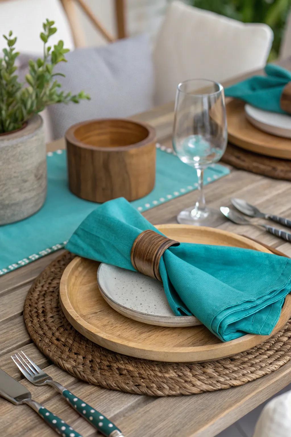 Material mixing enhances dimension and vibrancy to your azure aesthetic.