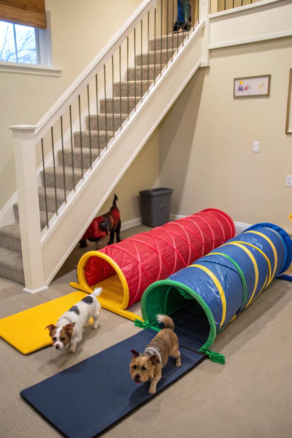 A fun set-up gives endless fun for your small dog.