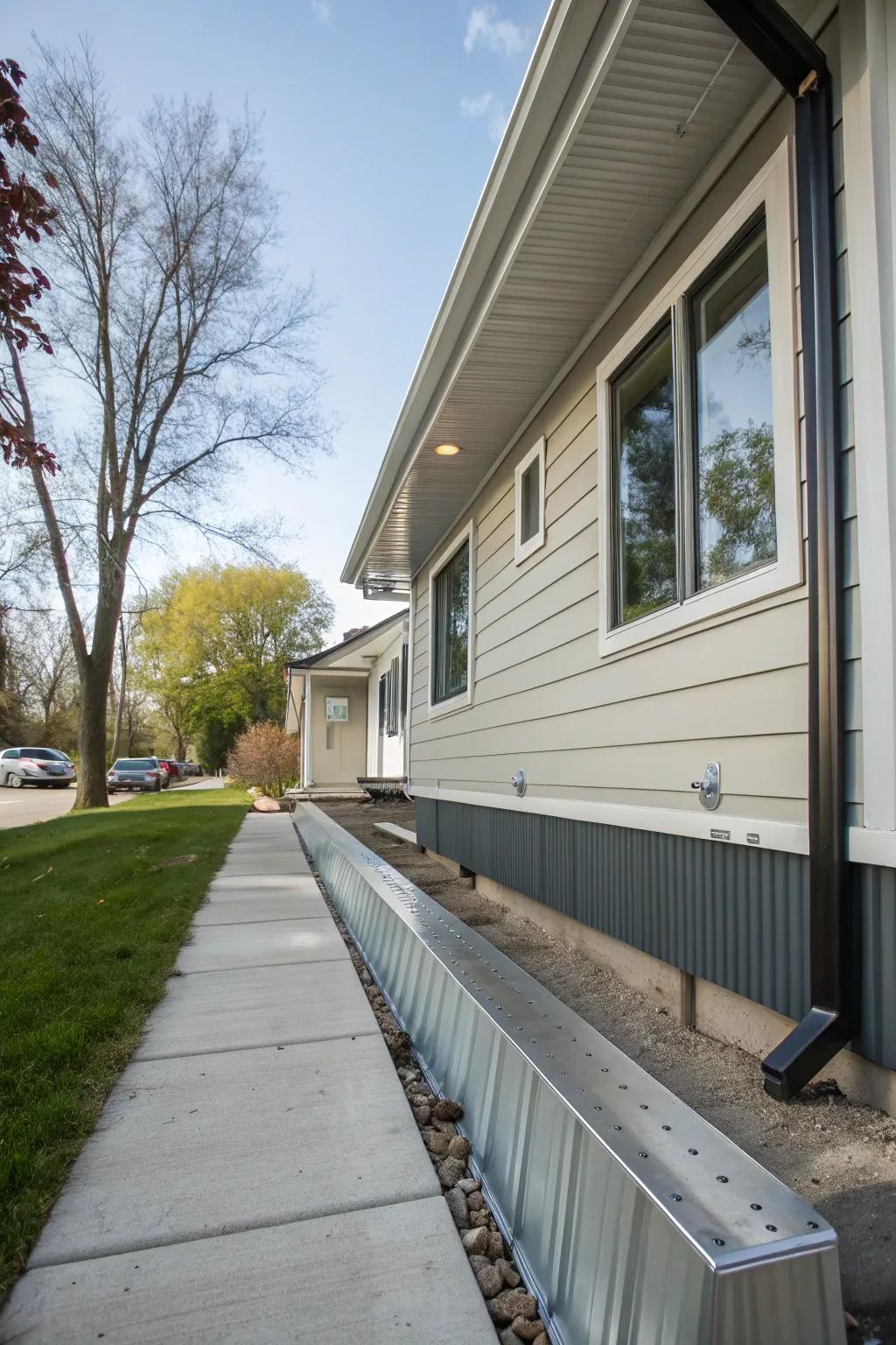 Attain a contemporary visual utilizing durable metal paneling.