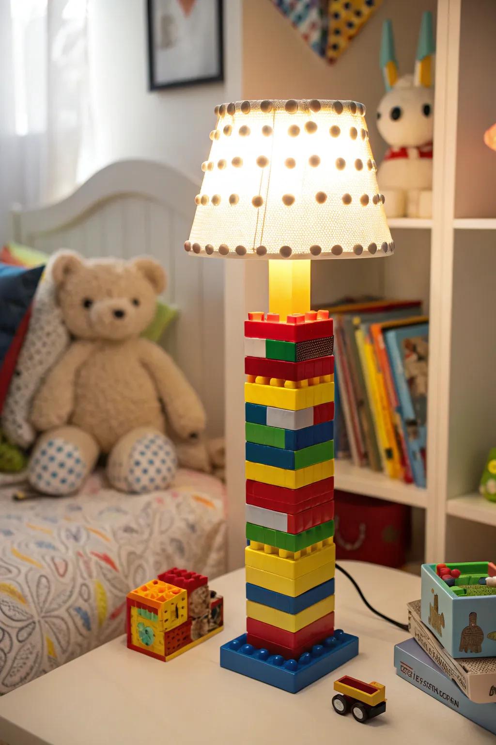 Get creative with a stackable brick lamp.