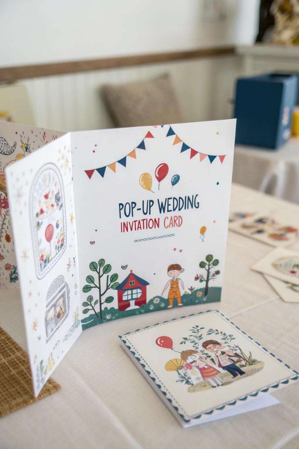 Moving part cards create a fun and memorable experience.