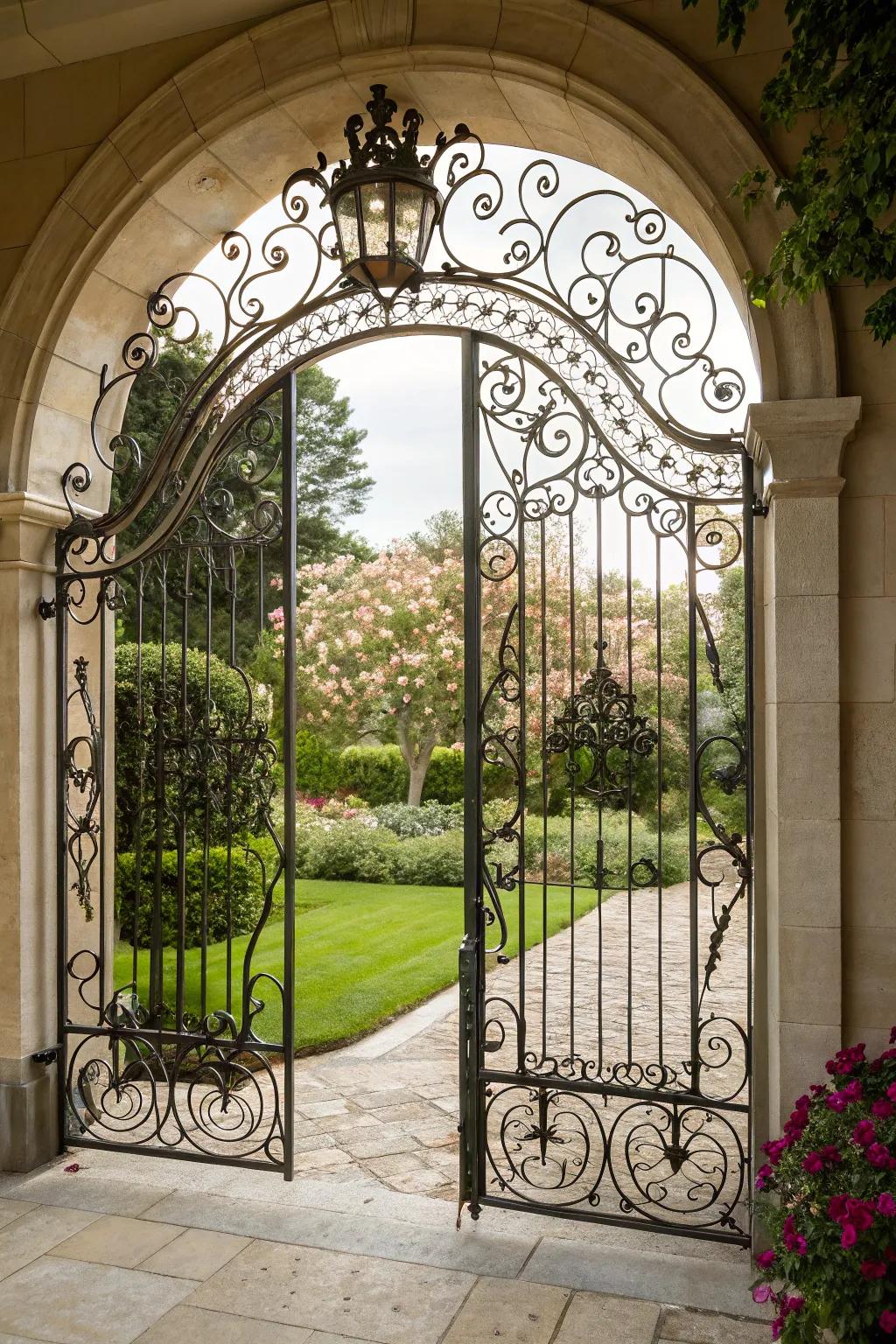 A delicate metalwork gate delivering ageless elegance.