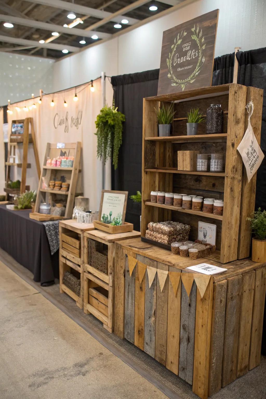 Green aesthetics sets your booth apart with sustainable charm.