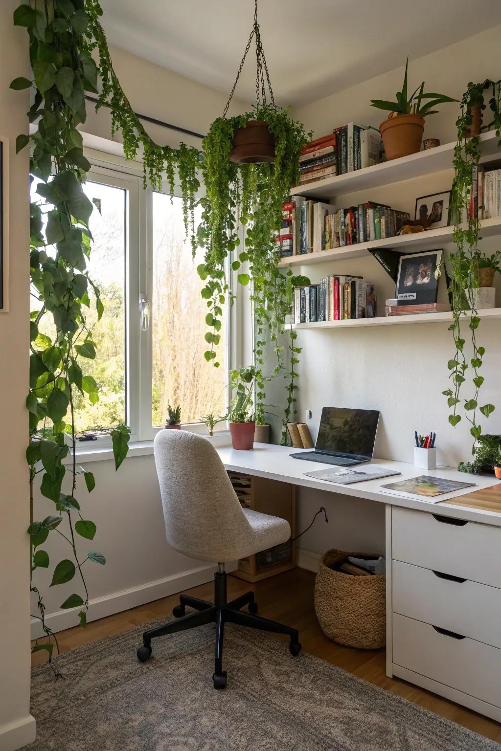 Improve your workspace using the tranquility of vines.