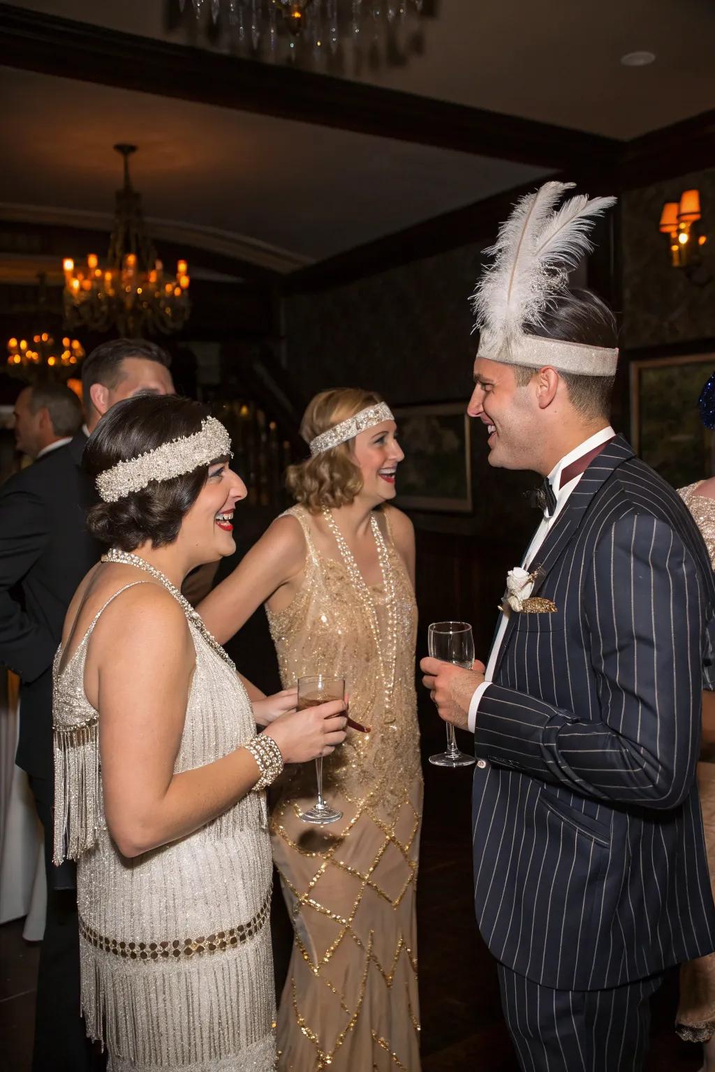 Visitors embrace the retro theme with classic 1920s clothing.