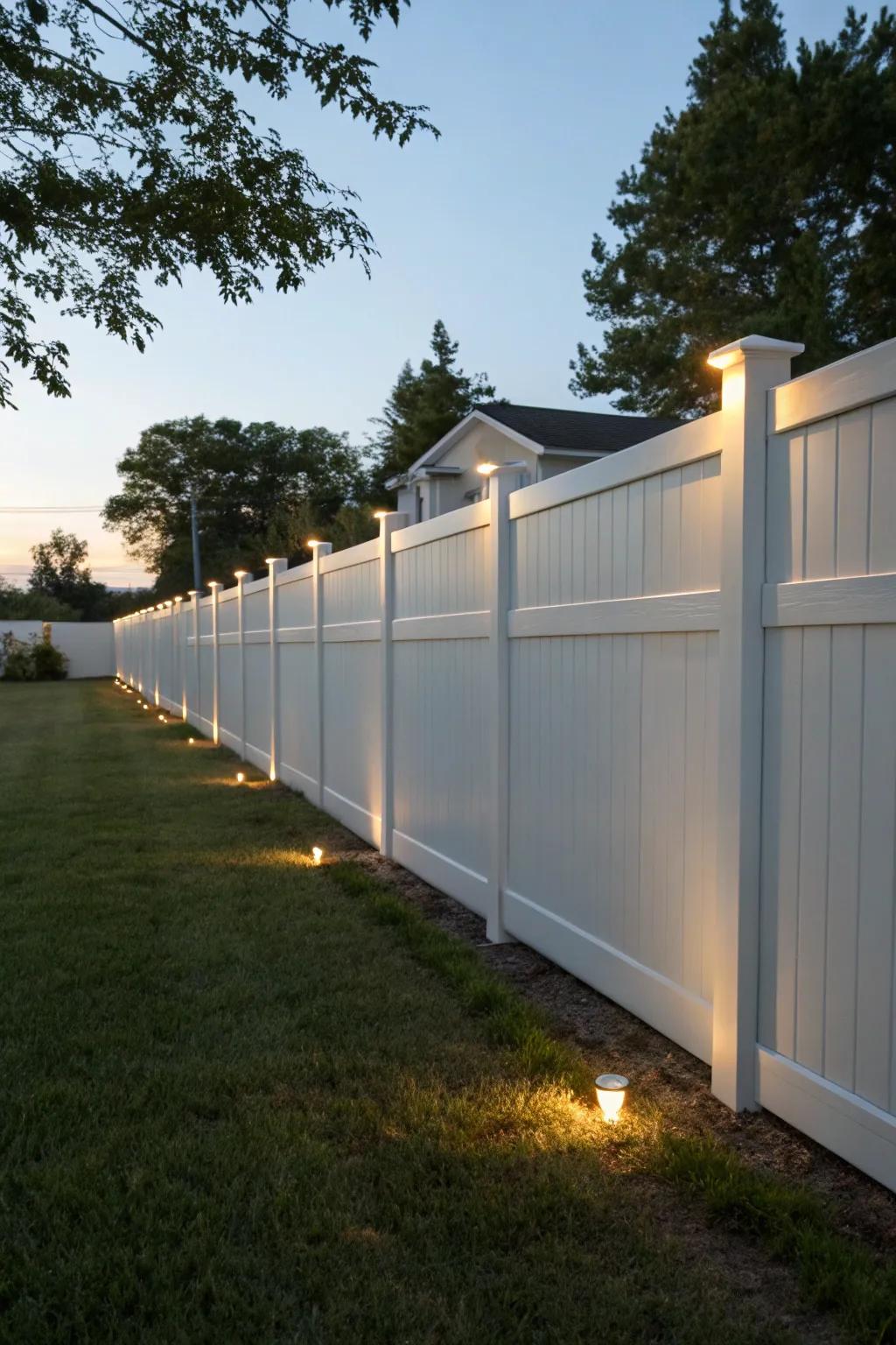 Fitted lights offer subtle yet effective lighting.