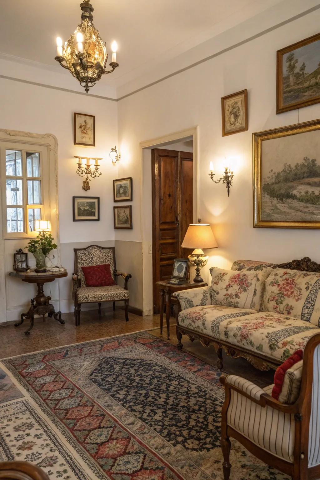 Use classic wall lamps to bring personality to a space.